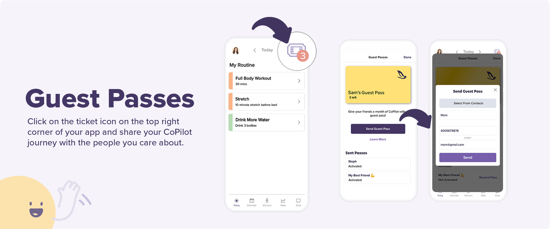 copilot habit app guest pass screen