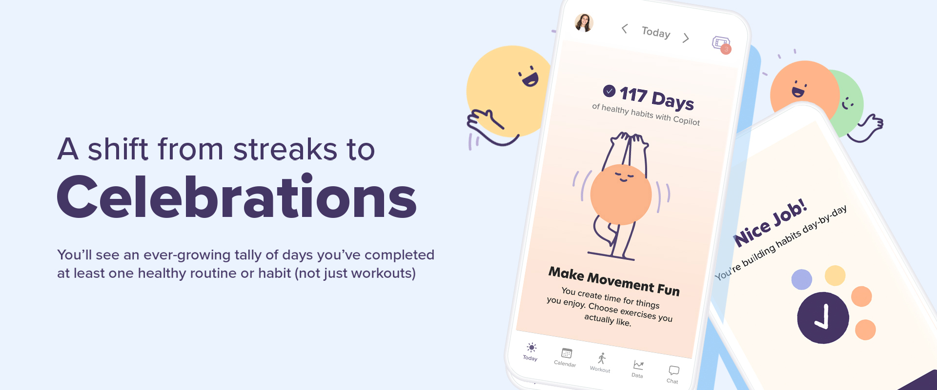 copilot habit app celebration screens