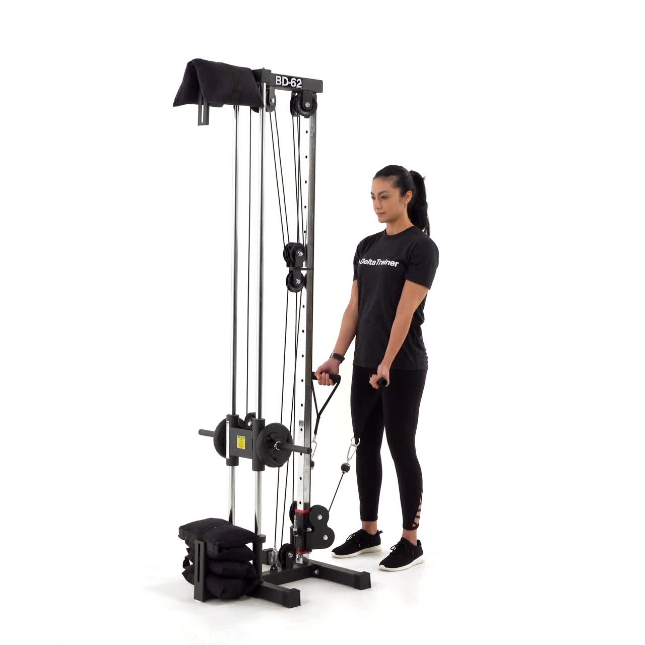 Alternating Cable Curl with trainwell