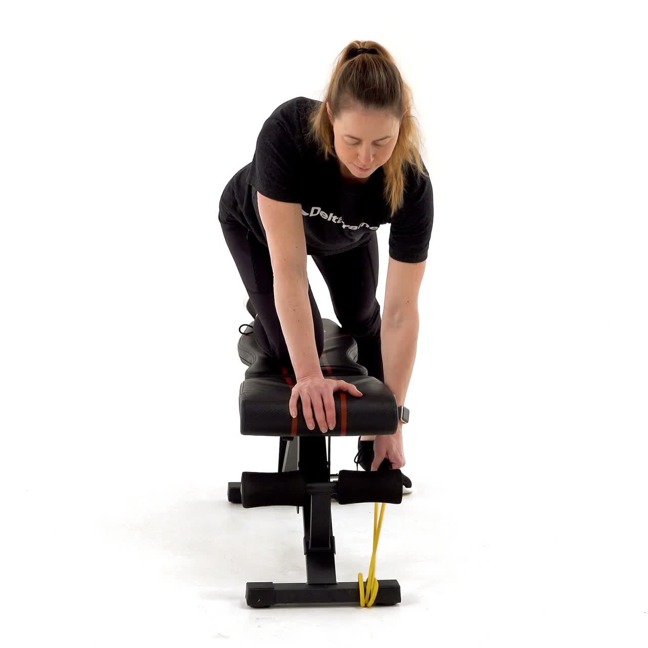 Band Bench One Arm Row with trainwell
