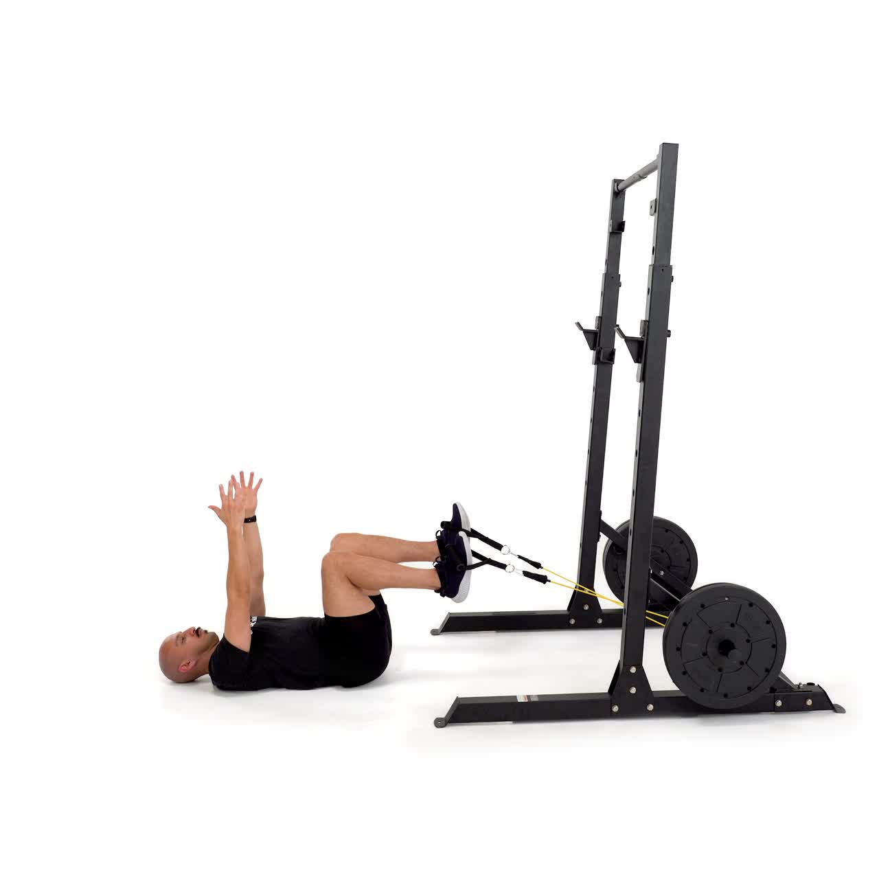 Band Lying Alternating Arm Leg Reach with trainwell