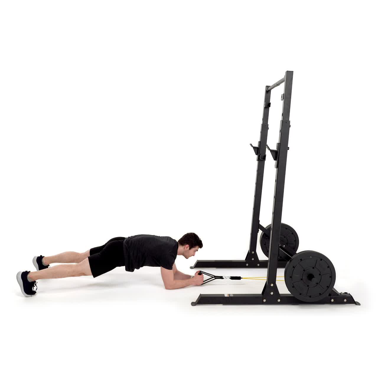 Band Plank Overhead Row with trainwell