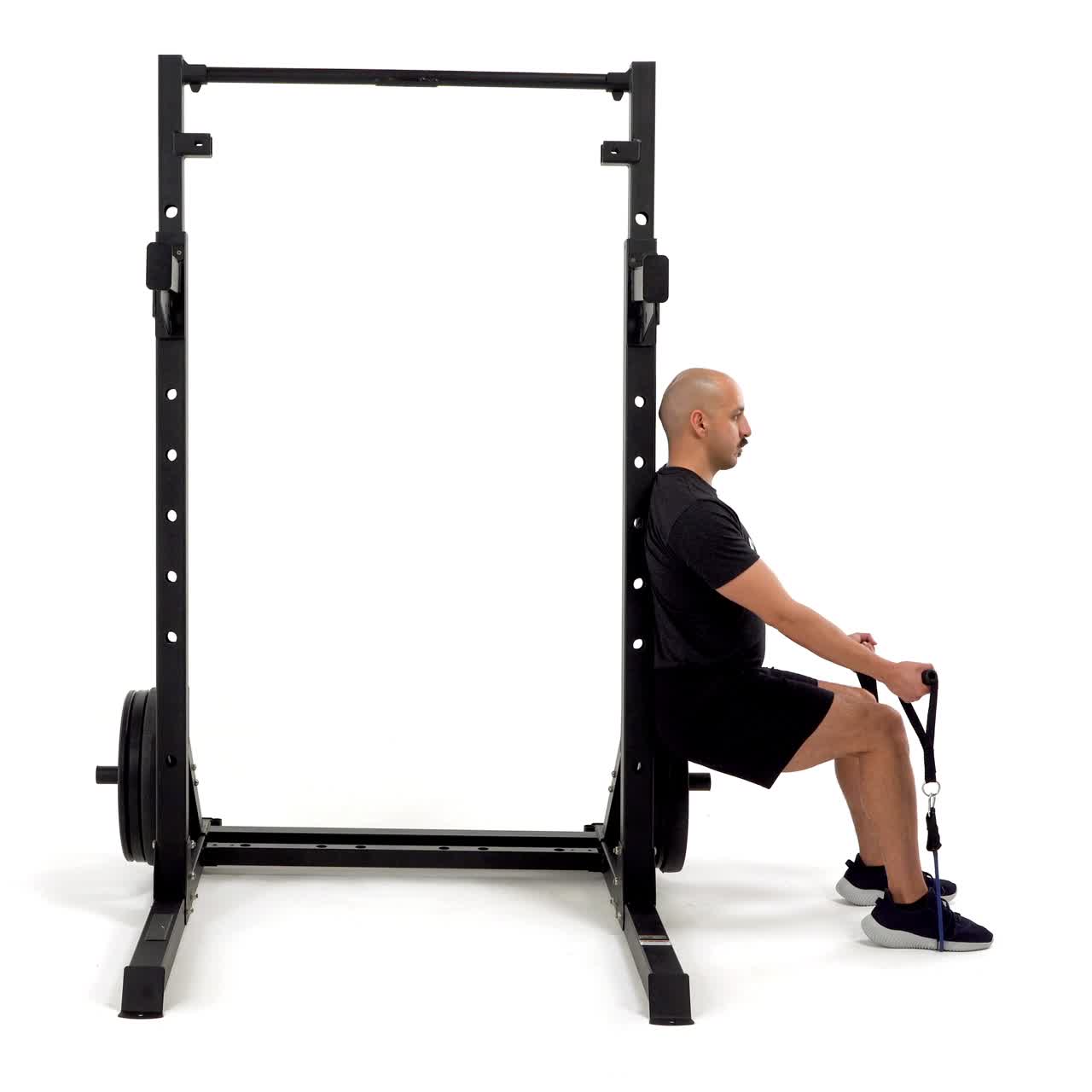 Band Wall Sit With Curl with trainwell