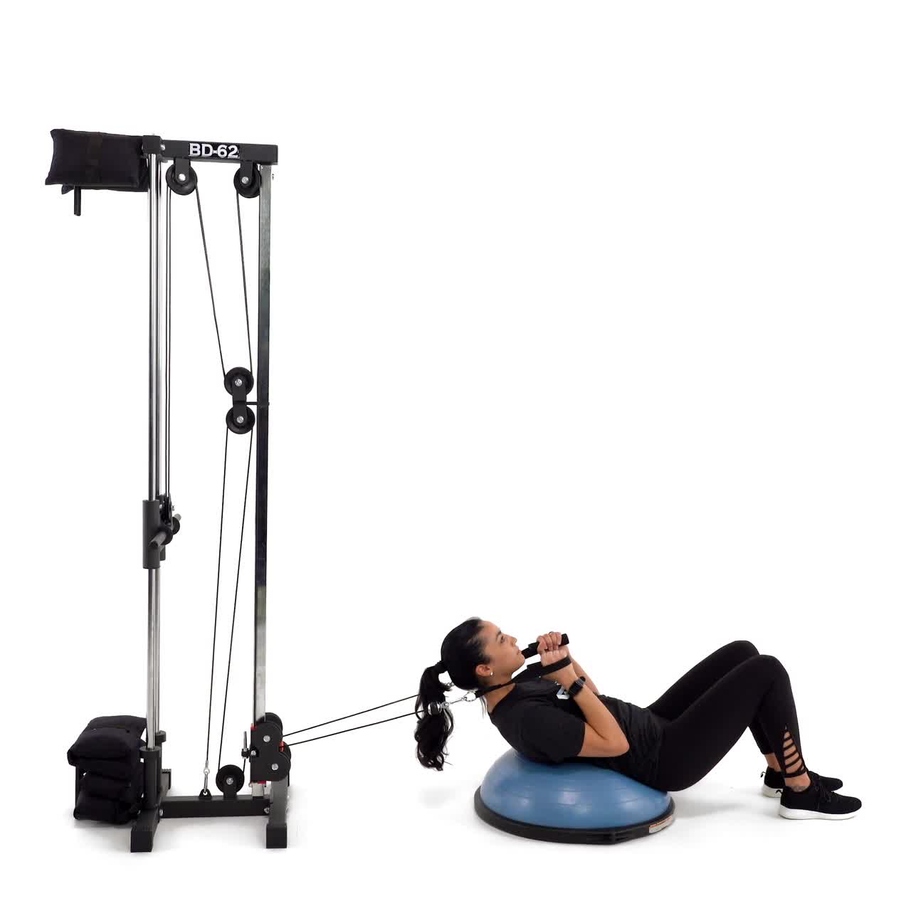 Bosu Cable Sit Up with trainwell