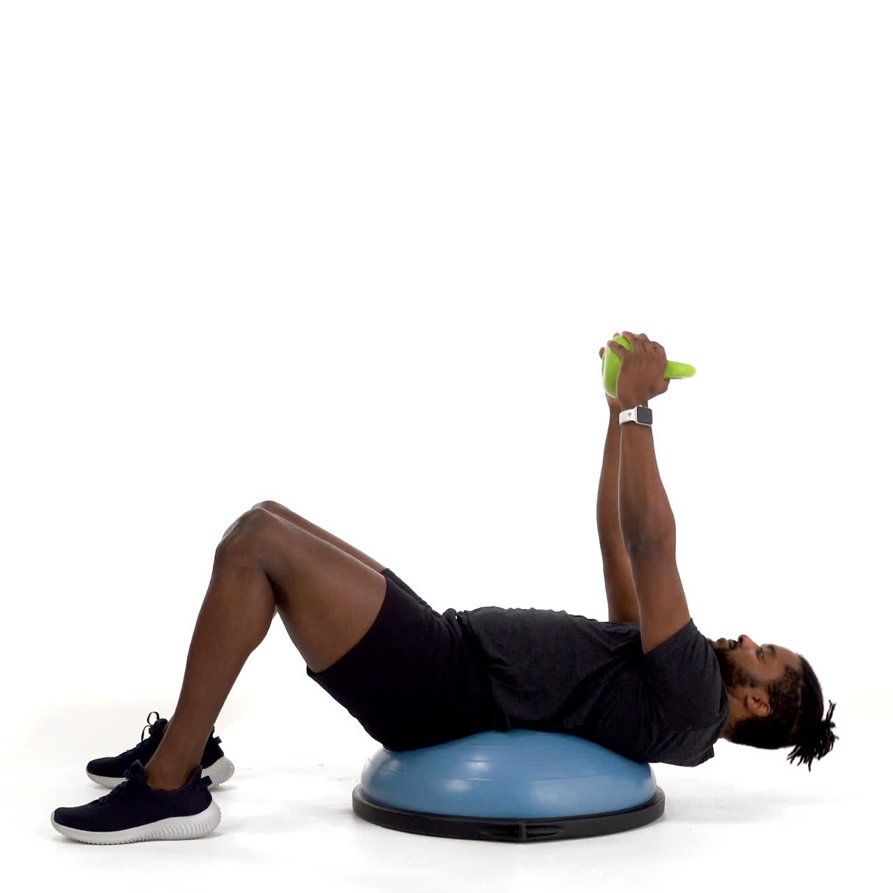 Bosu Single Kettlebell Sit Up with trainwell