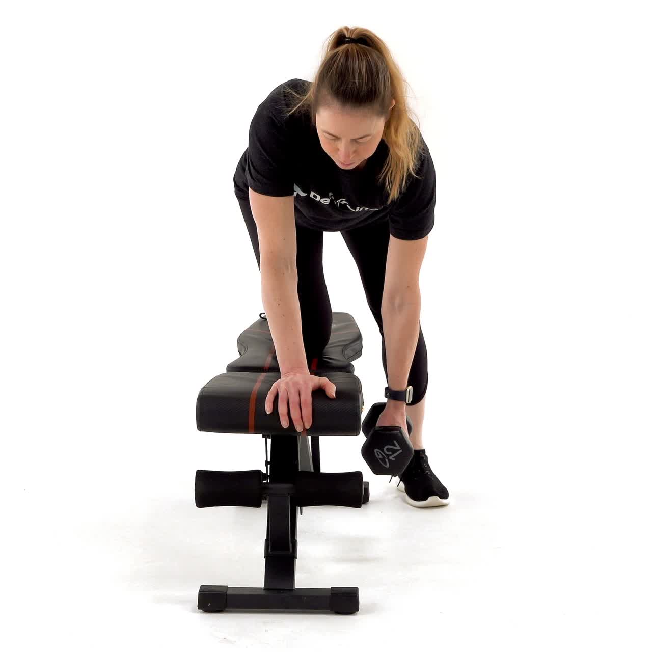 Dumbbell Bench One Arm Row with trainwell