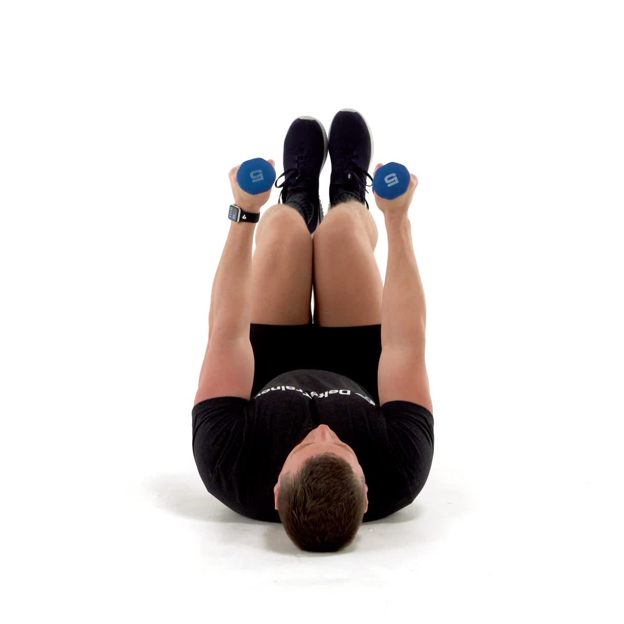 Dumbbell Lying Alternating Arm Leg Reach with trainwell