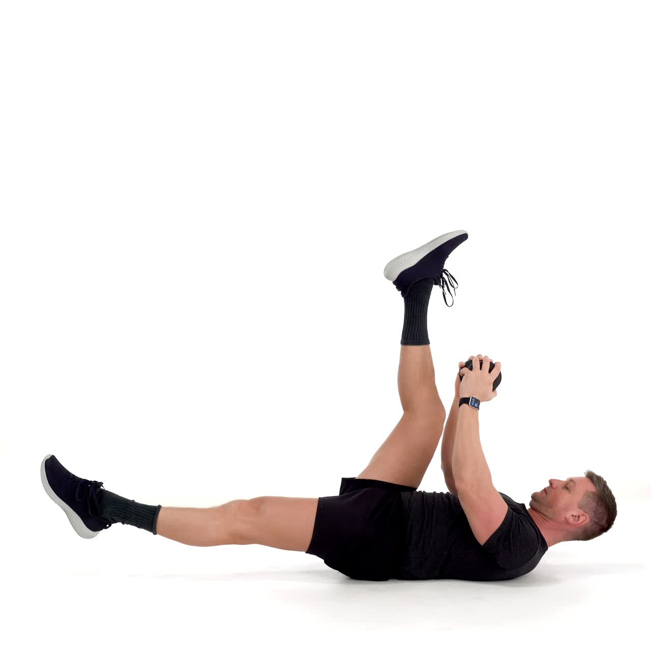 Dumbbell Lying Alt Leg Raise with trainwell