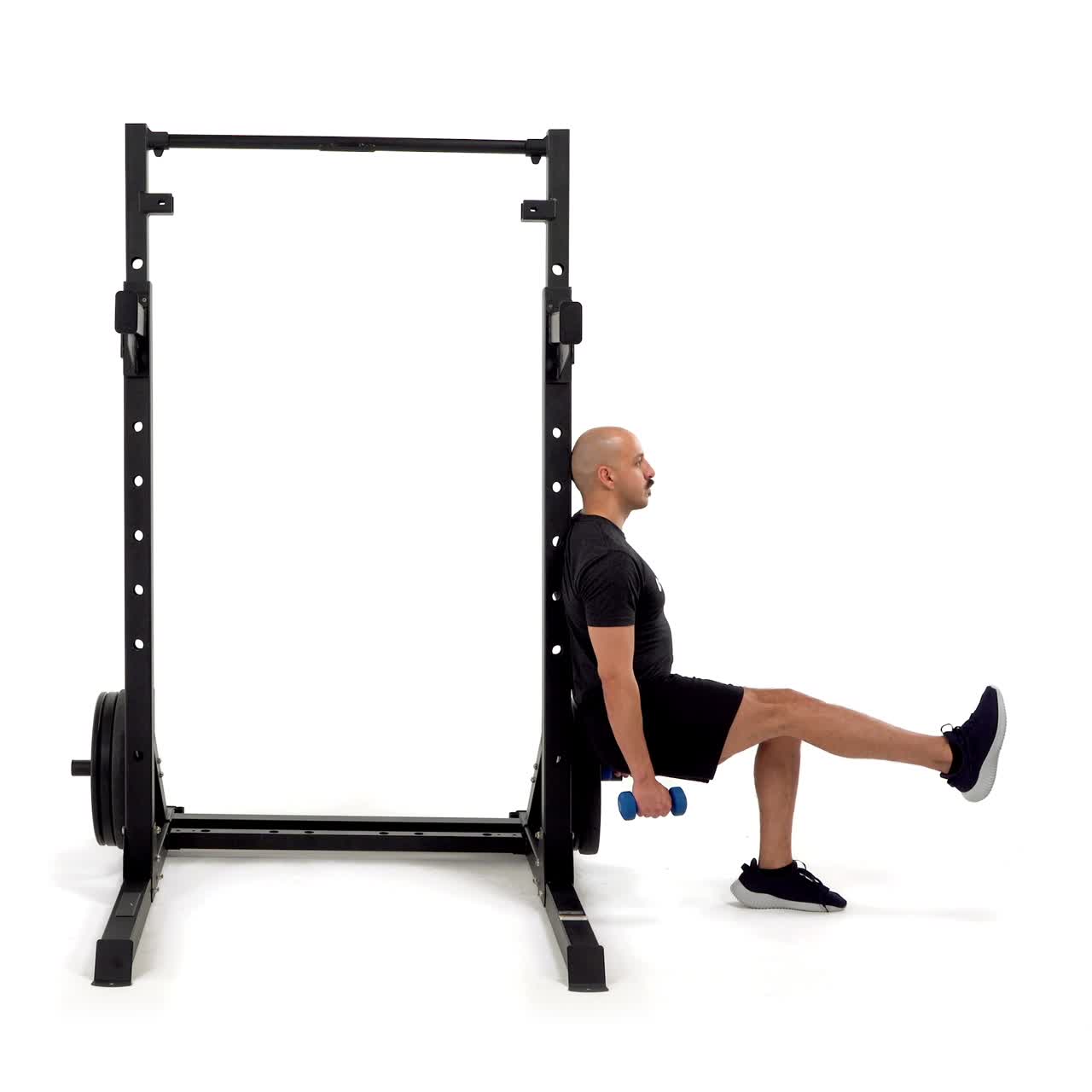 Dumbbell Single Leg Wall Sit with trainwell