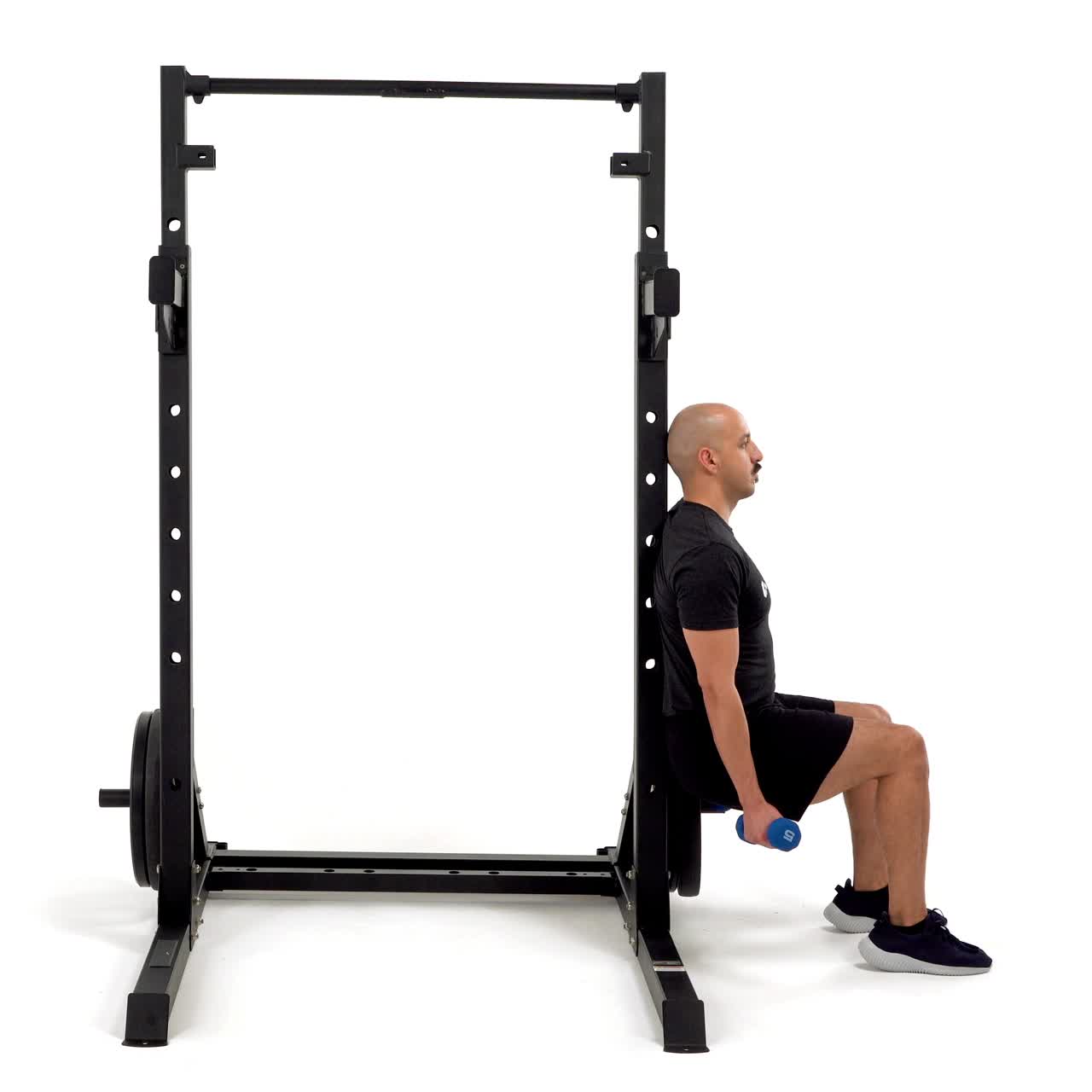 Dumbbell Wall Sit With Curl with trainwell