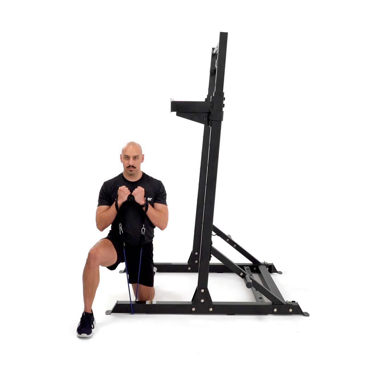 Half Kneeling Band Overhead Press with trainwell