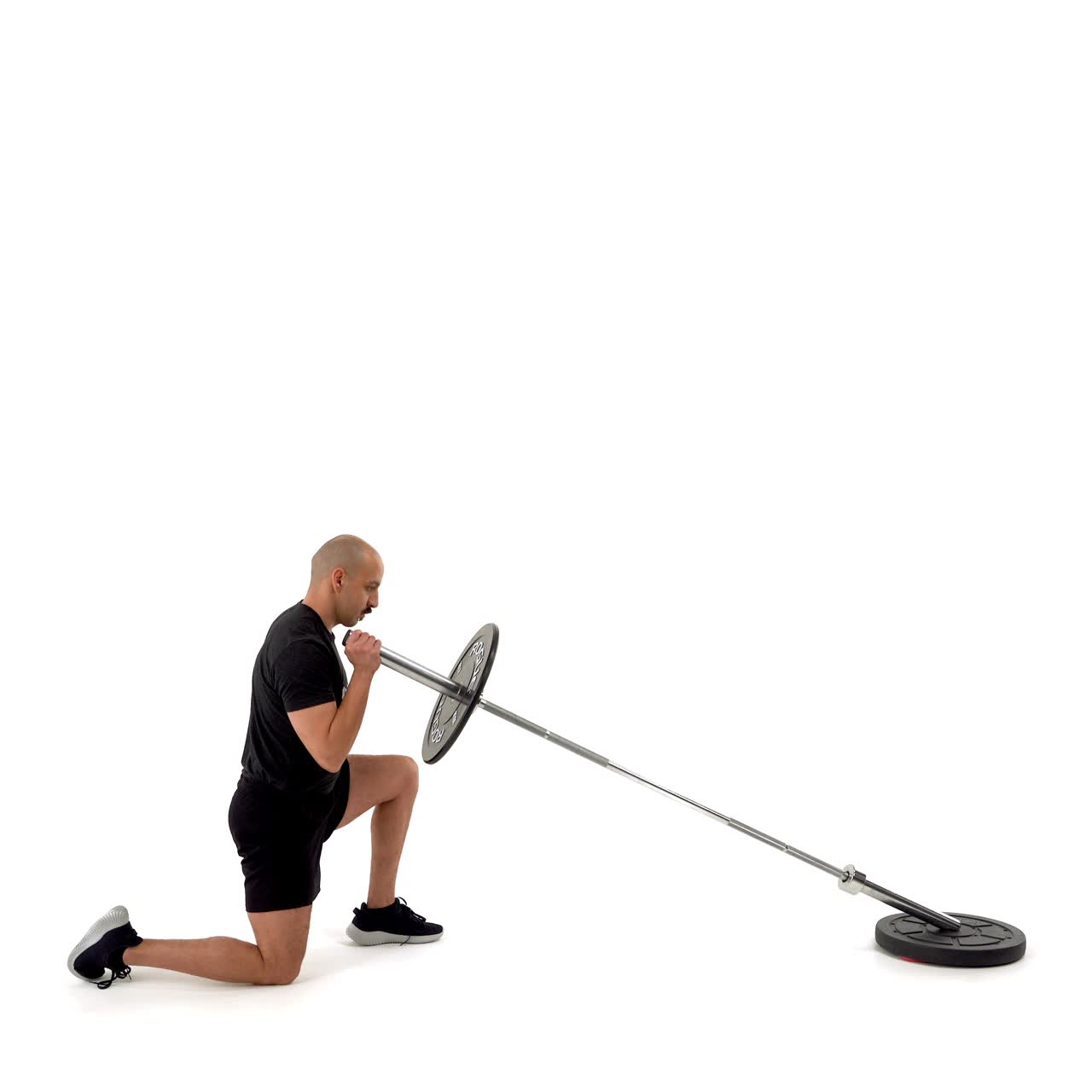 Half Kneeling Barbell Landmine Press with trainwell
