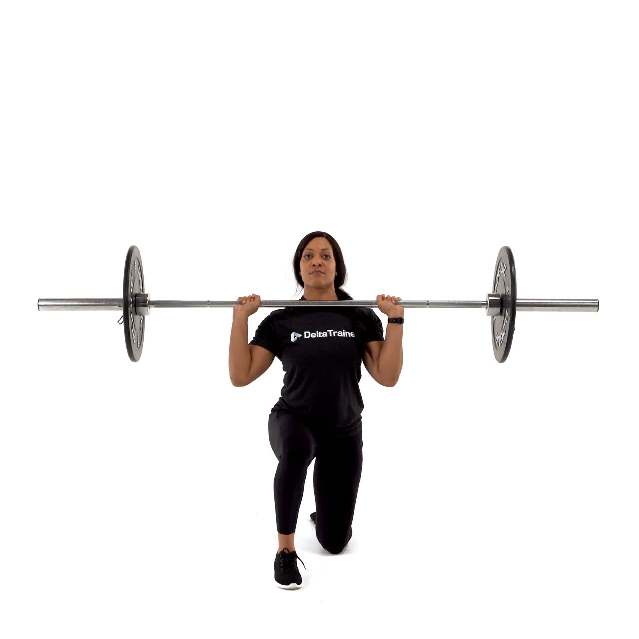 Half Kneeling Barbell Overhead Press with trainwell