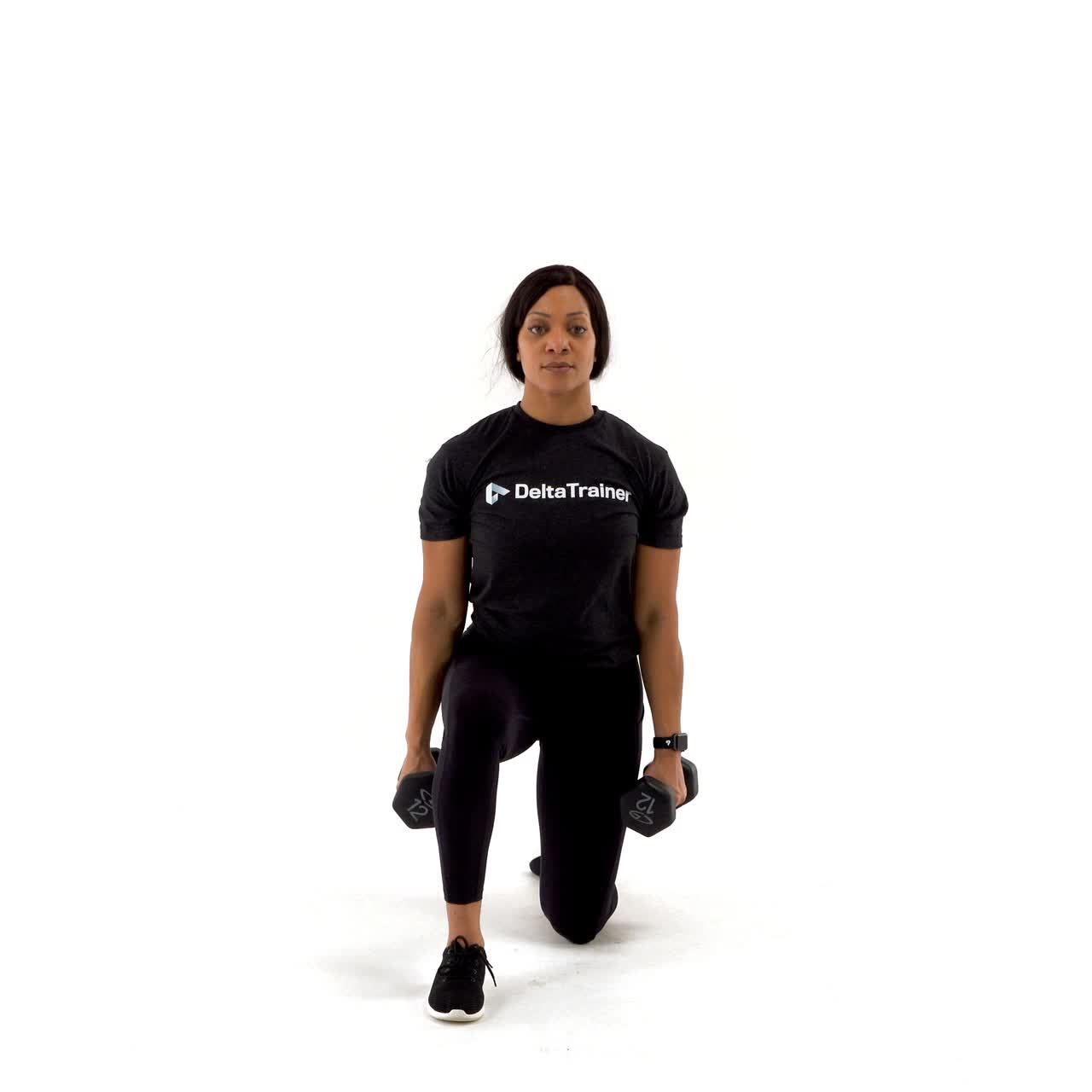 Half Kneeling Dumbbell Curl To Press with trainwell