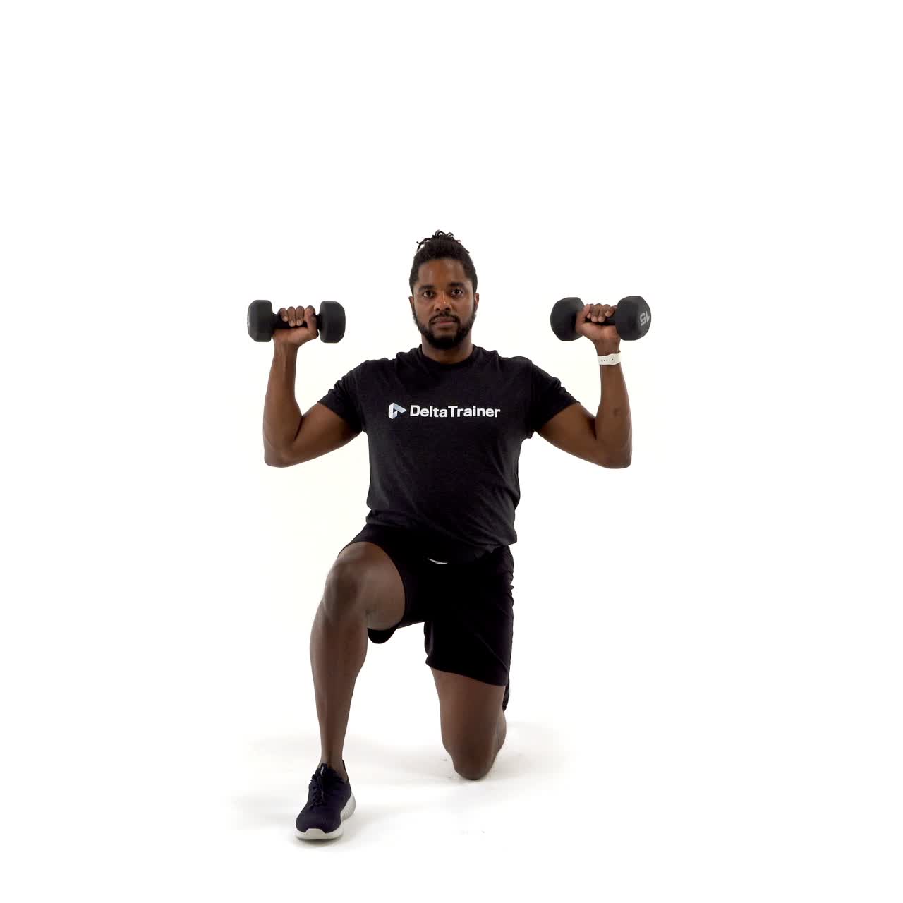 Half Kneeling Dumbbell Overhead Press with trainwell