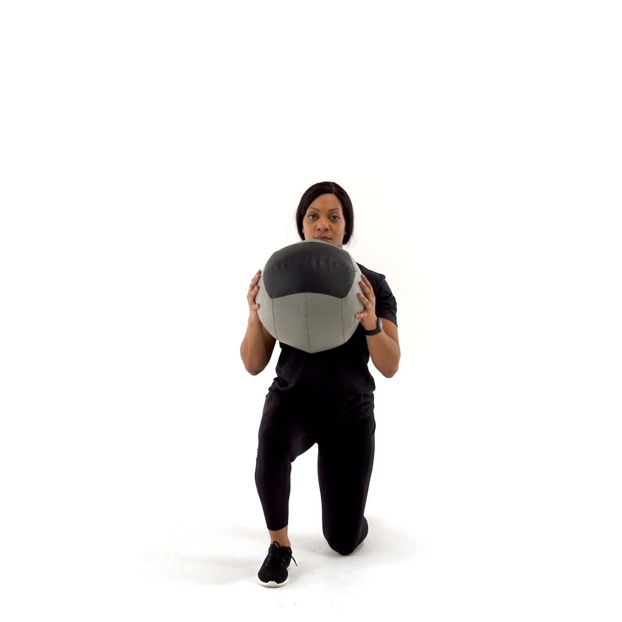 Half Kneeling Med Ball Overhead Press with trainwell