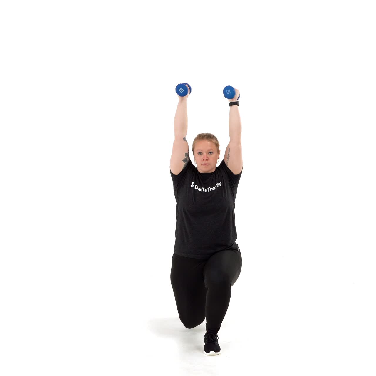 Dumbbell Overhead Lunge Hold with trainwell