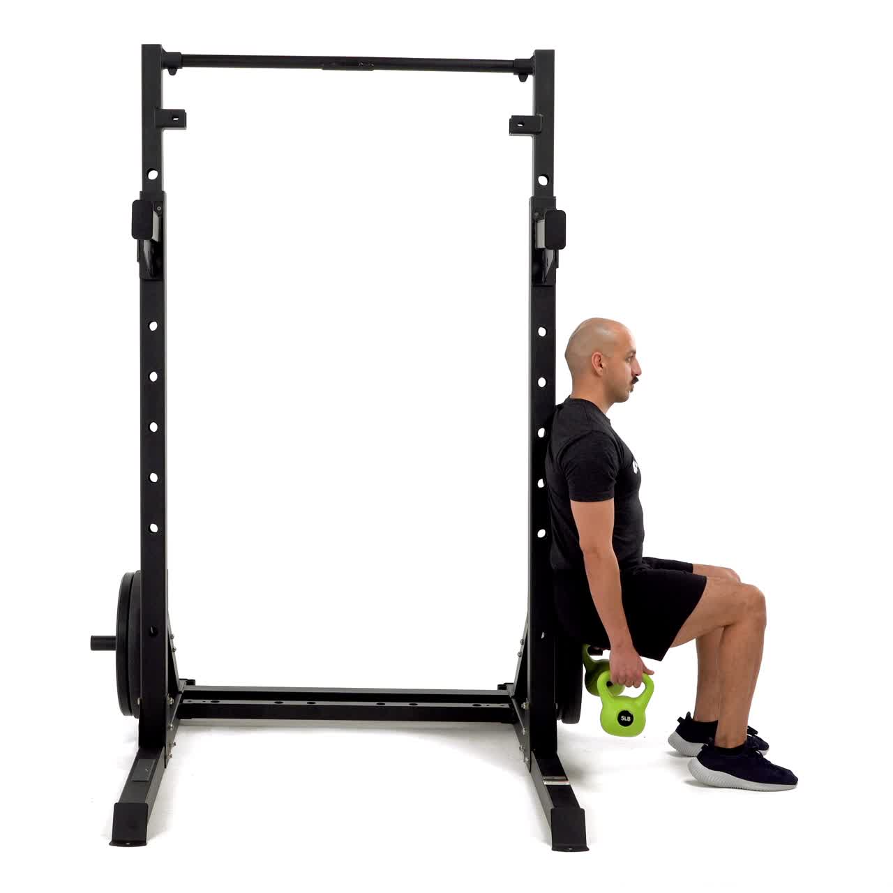 Kettlebell Wall Sit With Curl with trainwell