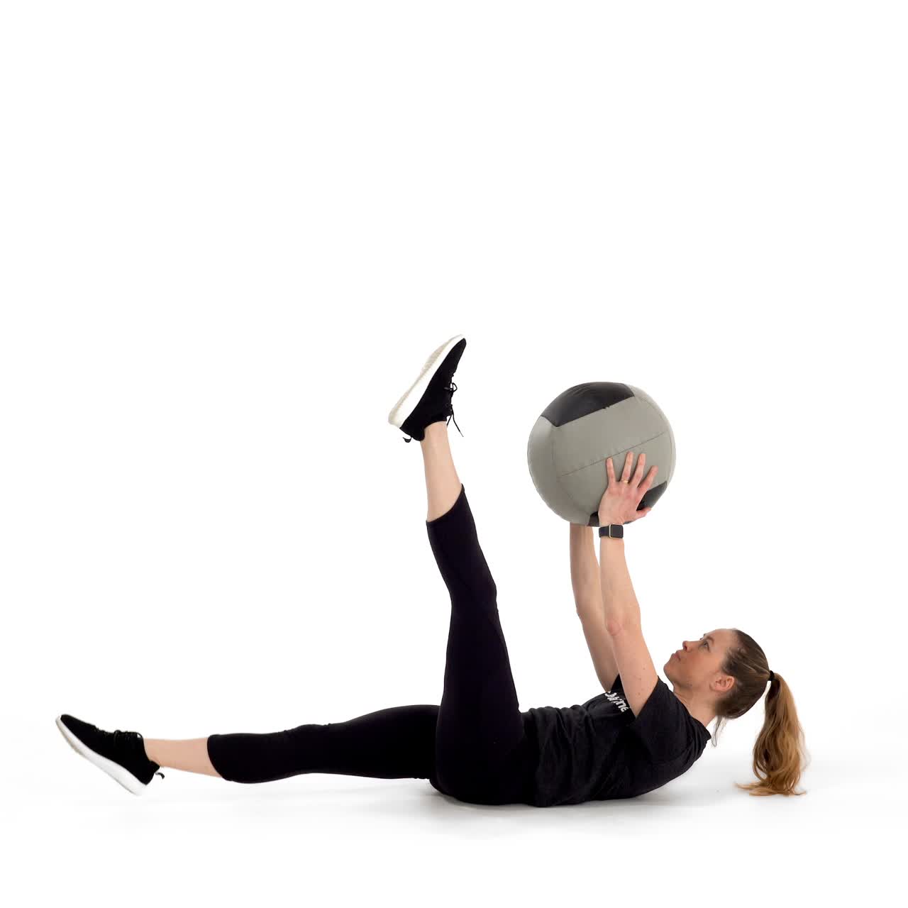 Med Ball Lying Alt Leg Raise with trainwell
