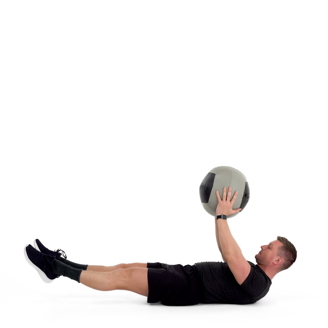 Med Ball Lying Leg Raise with trainwell