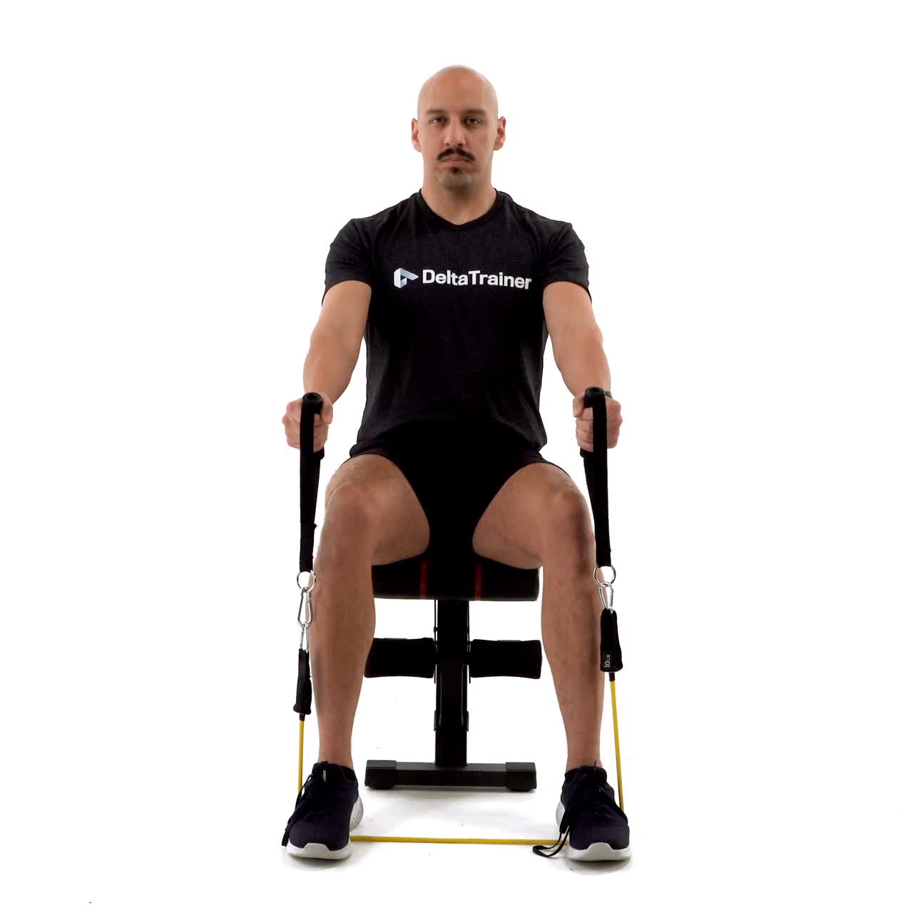 Seated Band Hammer Curl with trainwell