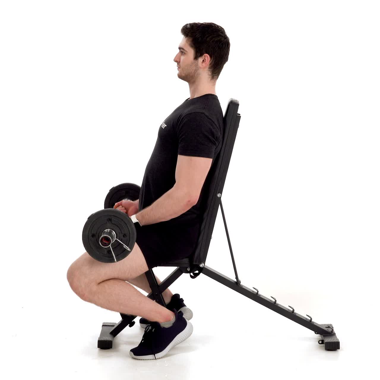 Seated EZ Bar Curl with trainwell