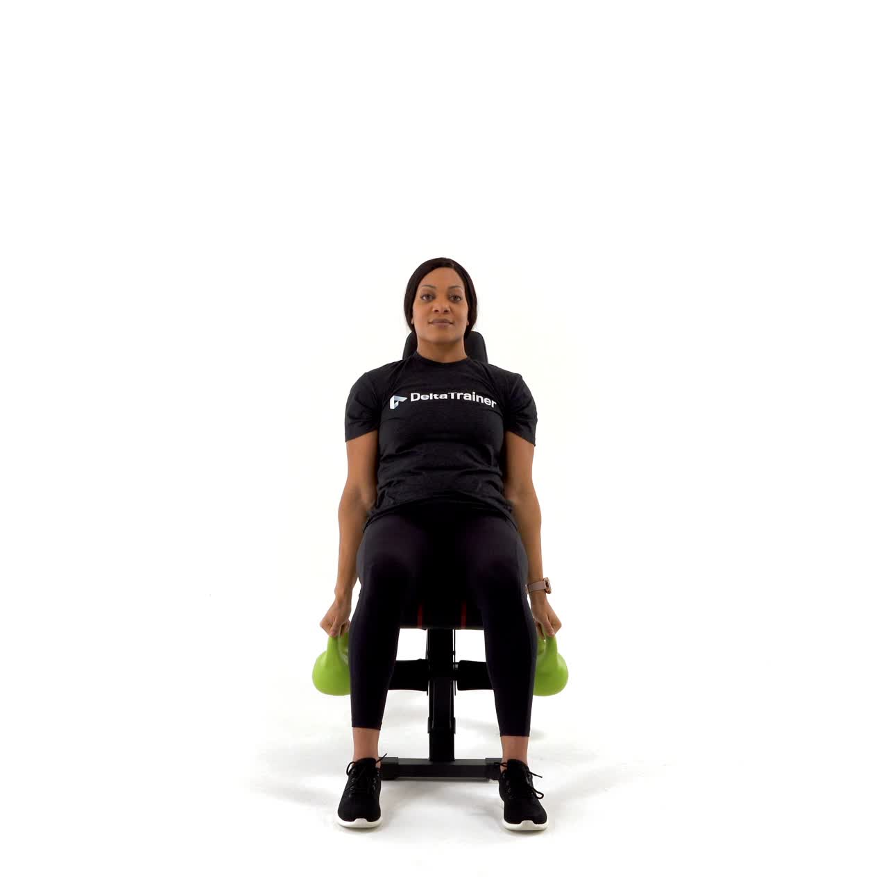 Seated Kettlebell Hammer Curl To Press with trainwell
