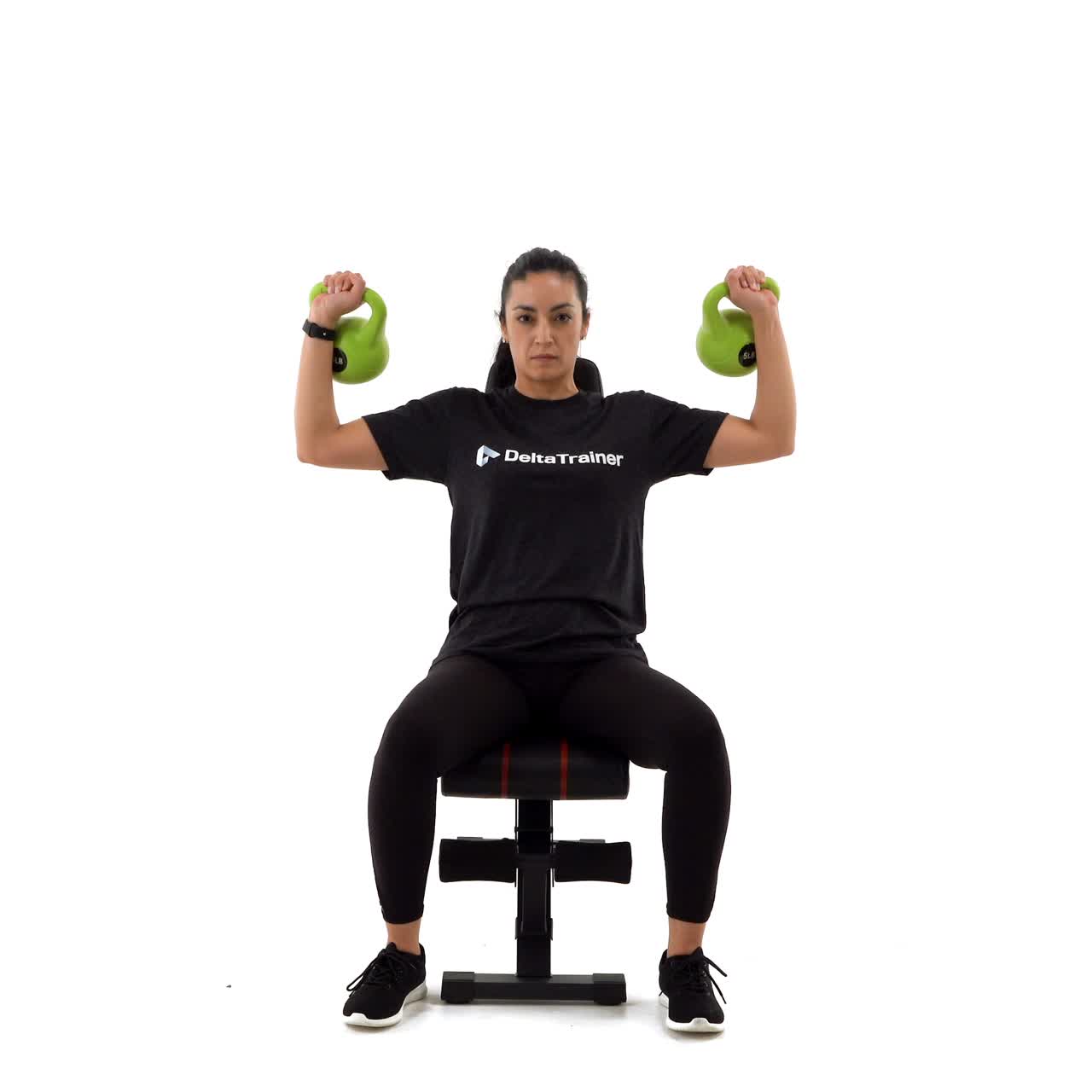Seated Kettlebell Overhead Press with trainwell