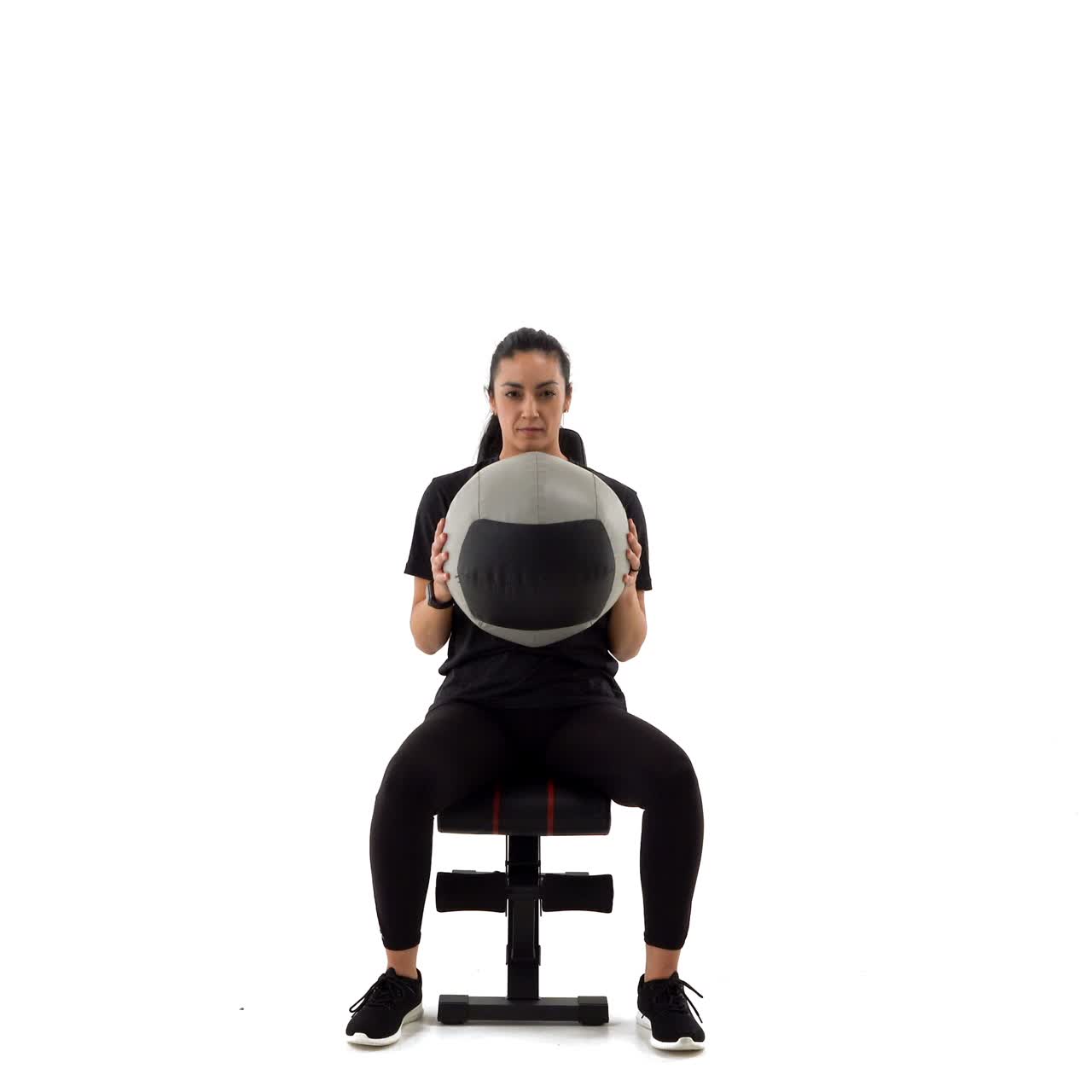 Seated Med Ball Overhead Press with trainwell