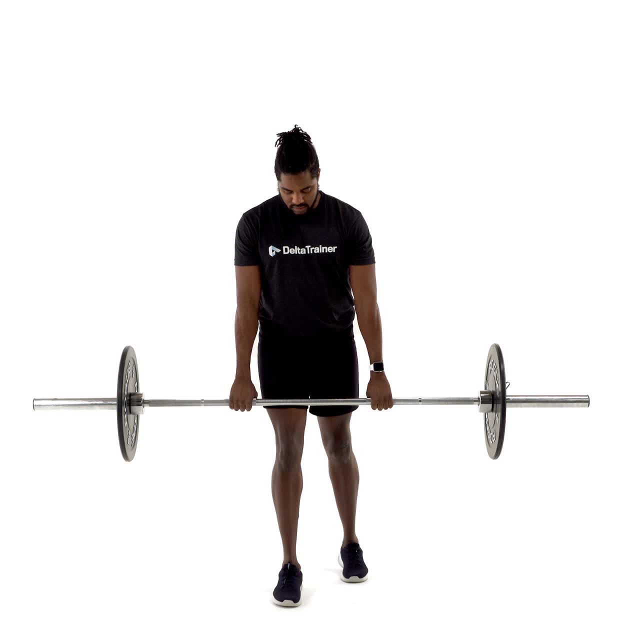 Staggered Stance Barbell Romanian Deadlift with trainwell