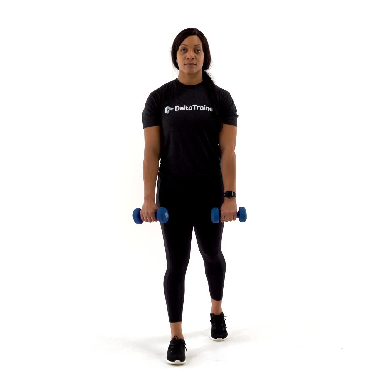 Staggered Stance Dumbbell Romanian Deadlift with trainwell