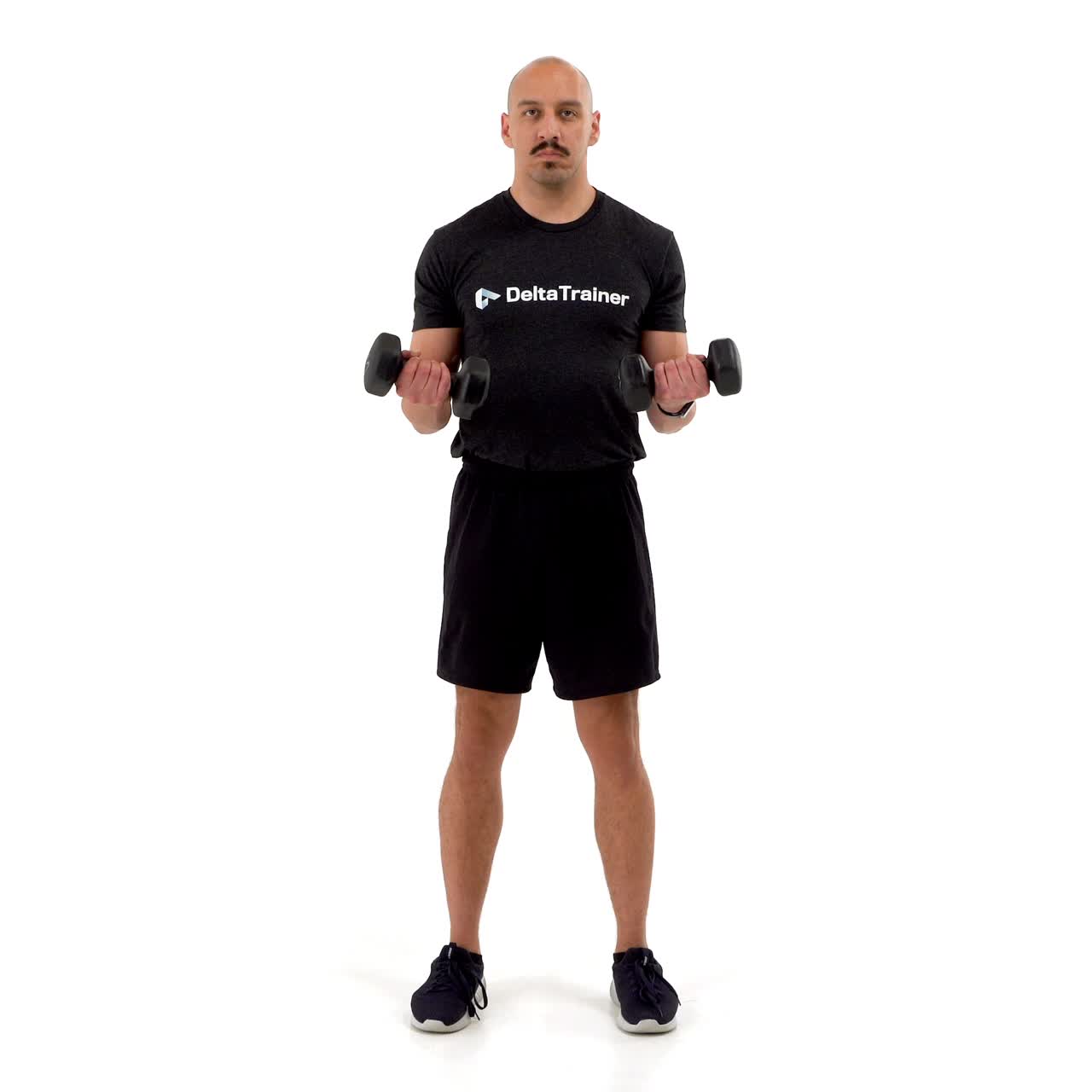 Top Half Dumbbell Curl with trainwell