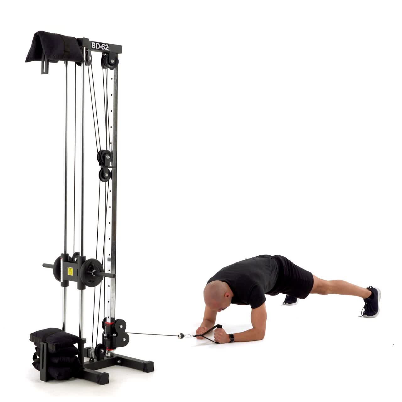 One Arm Cable Plank Overhead Row with trainwell