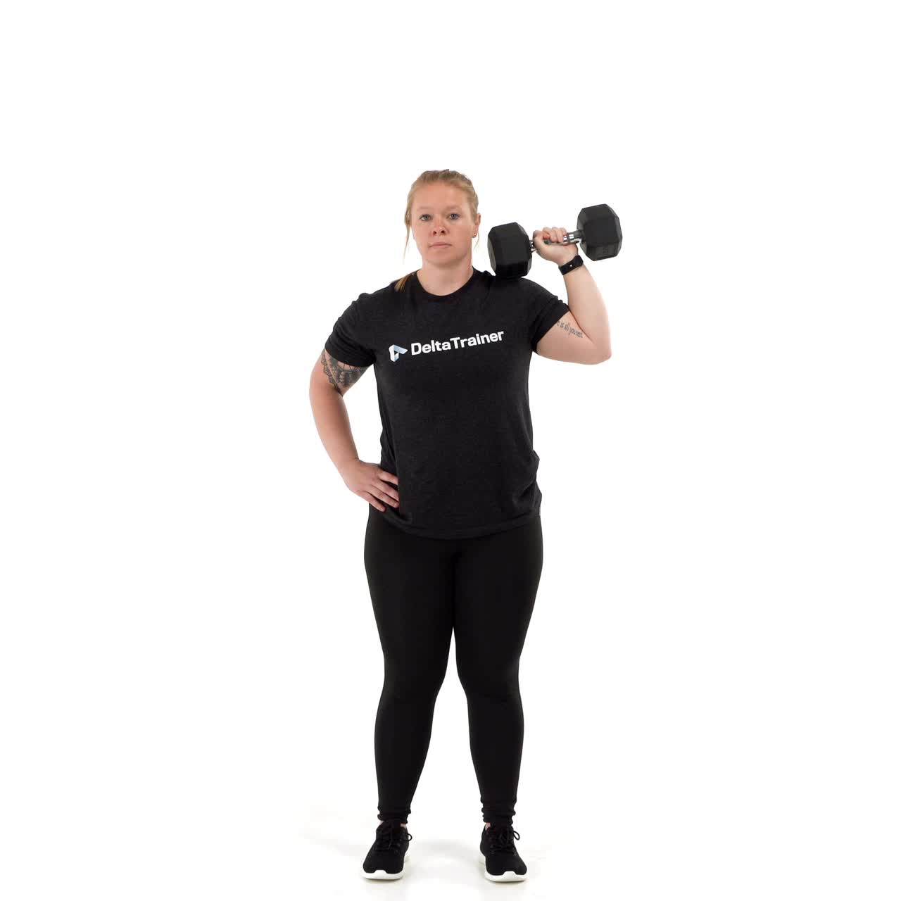 Single Arm Dumbbell Overhead Press with trainwell