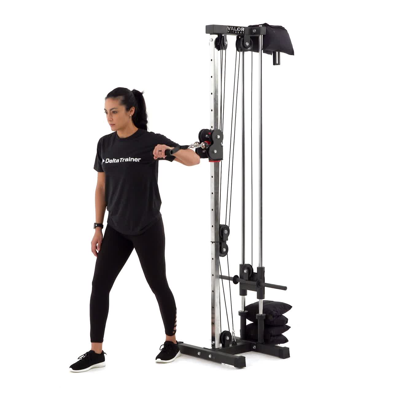 Single Arm Split Stance Cable Chest Press with trainwell