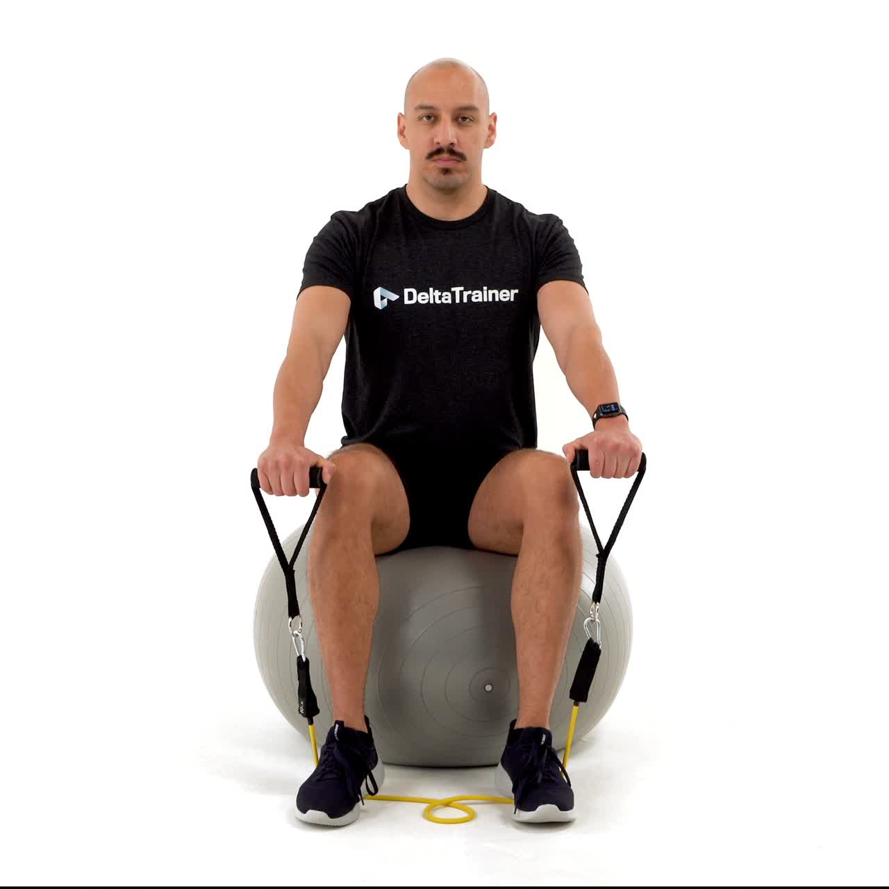 Yoga Ball Band Reverse Curl with trainwell
