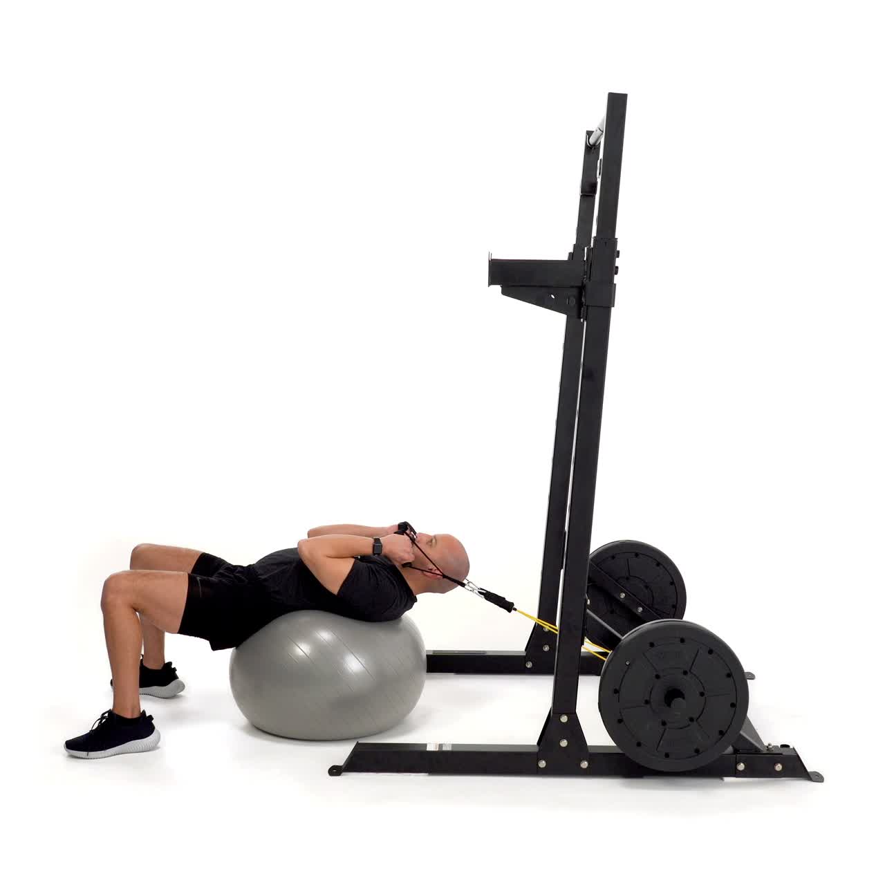 Yoga Ball Band Sit Up with trainwell