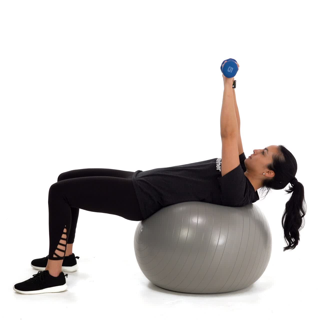 Yoga Ball Dumbbell Bench Press with trainwell