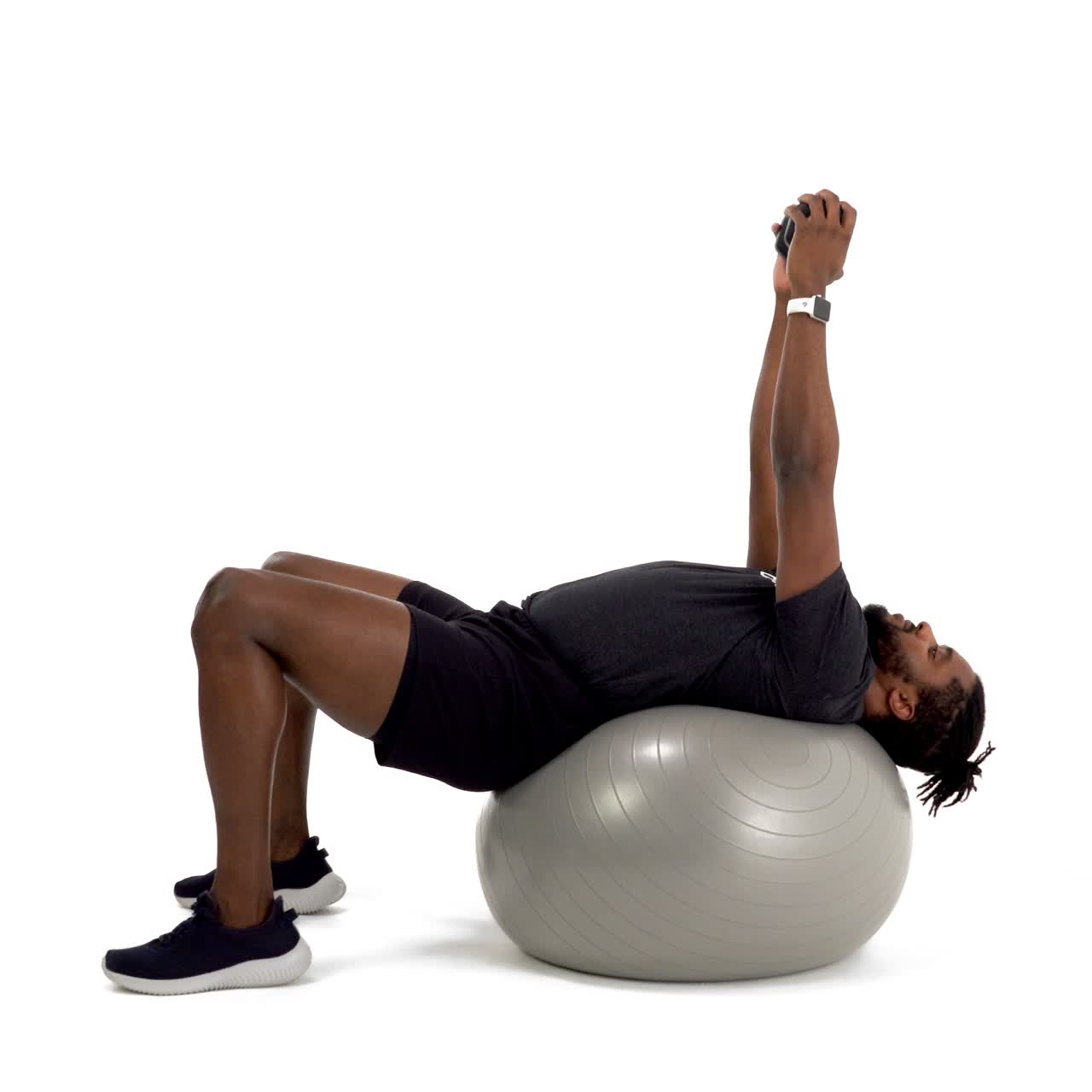 Yoga Ball Dumbbell Crunch with trainwell