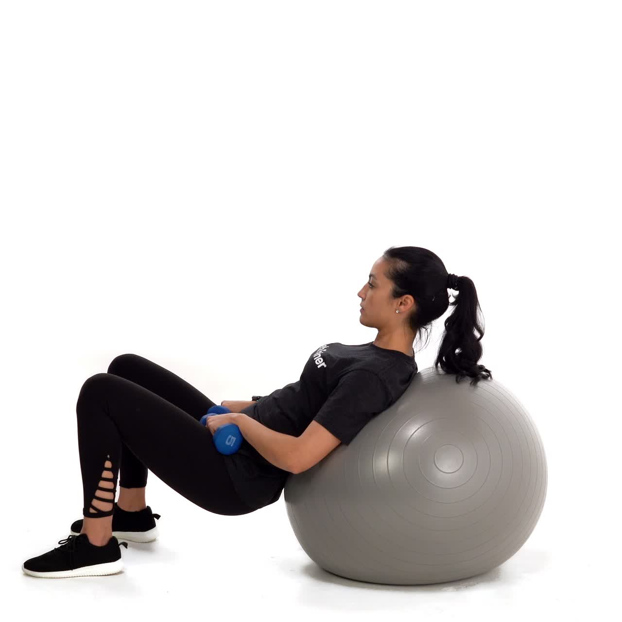 Yoga Ball Dumbbell Hip Thrust with trainwell