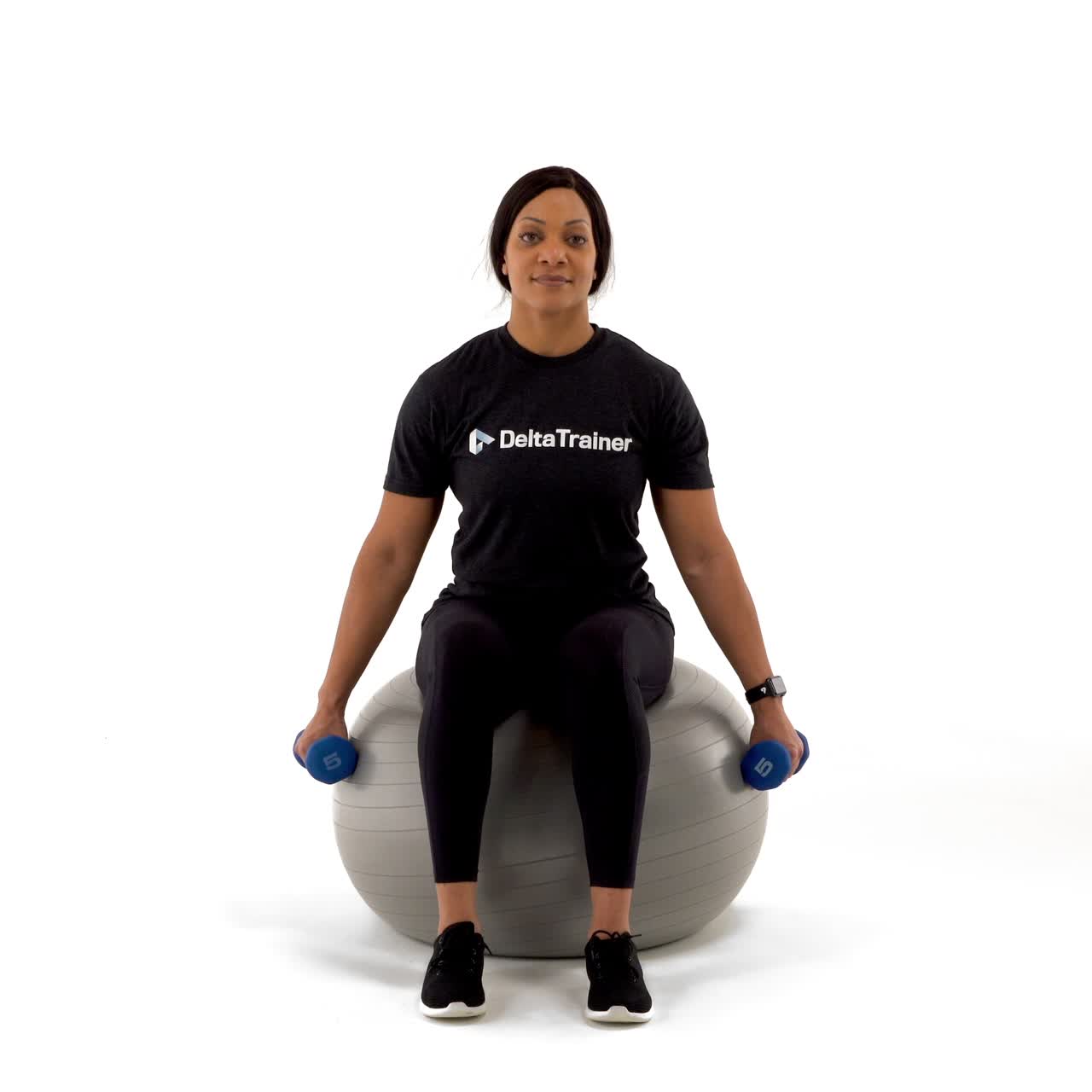 Yoga Ball Dumbbell Lateral Raise with trainwell