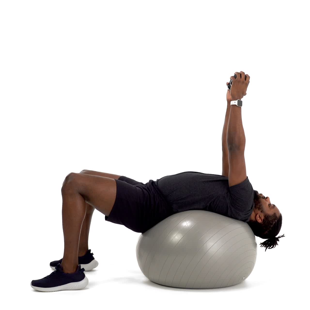 Yoga Ball Dumbbell Sit Up with trainwell