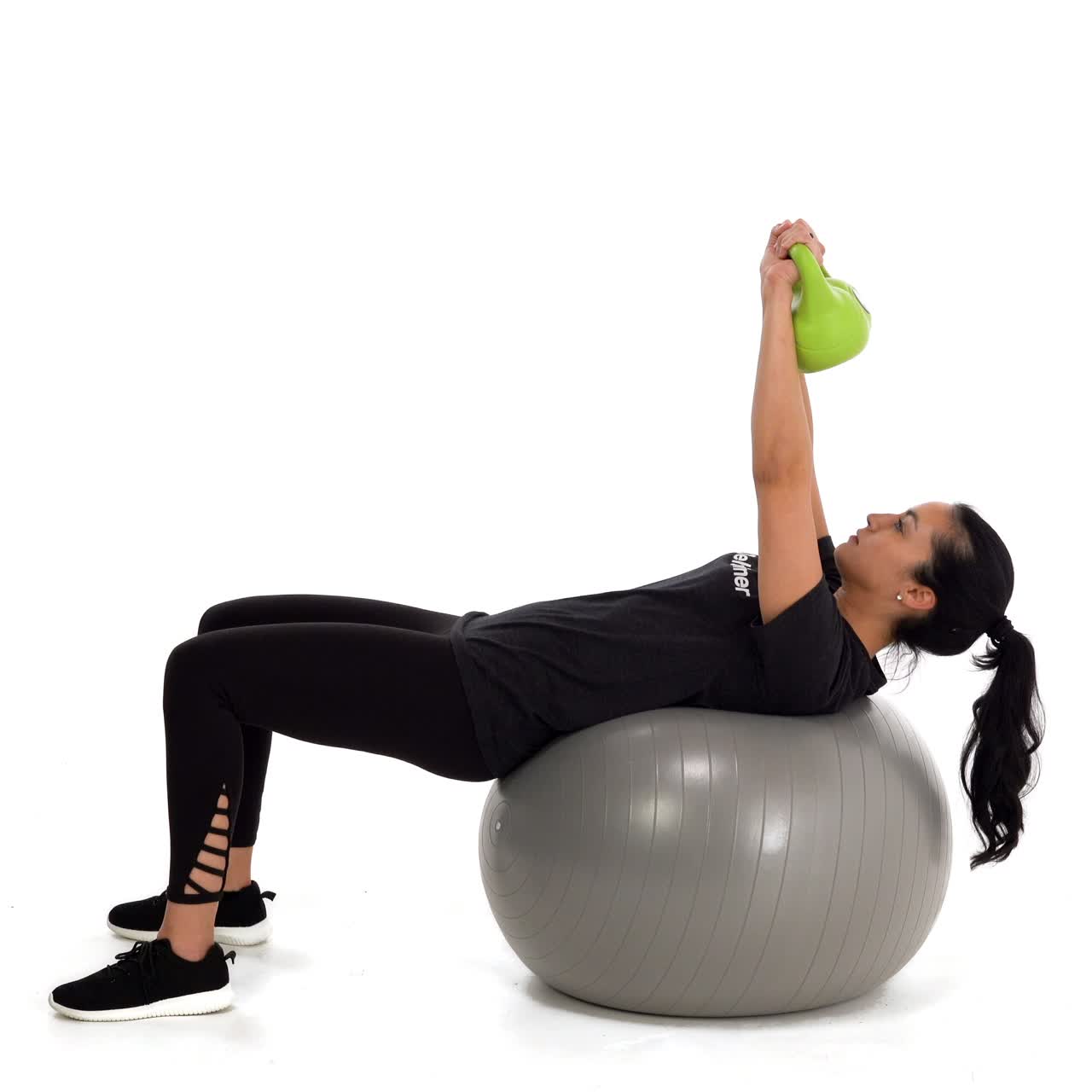 Yoga Ball Kettlebell Bench Press with trainwell