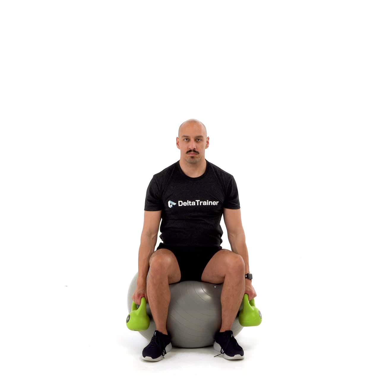 Yoga Ball Kettlebell Hammer Curl To Press with trainwell