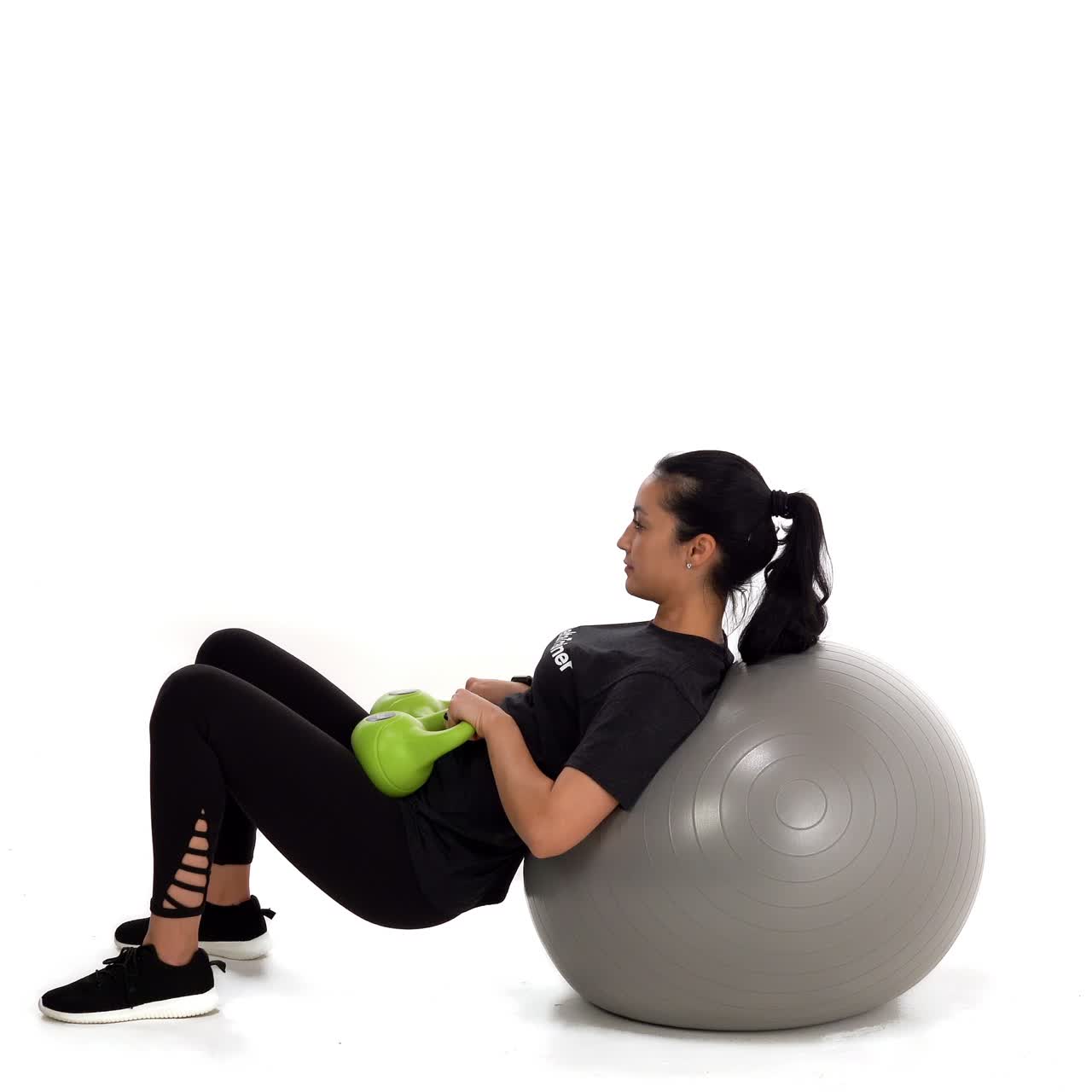 Yoga Ball Kettlebell Hip Thrust with trainwell