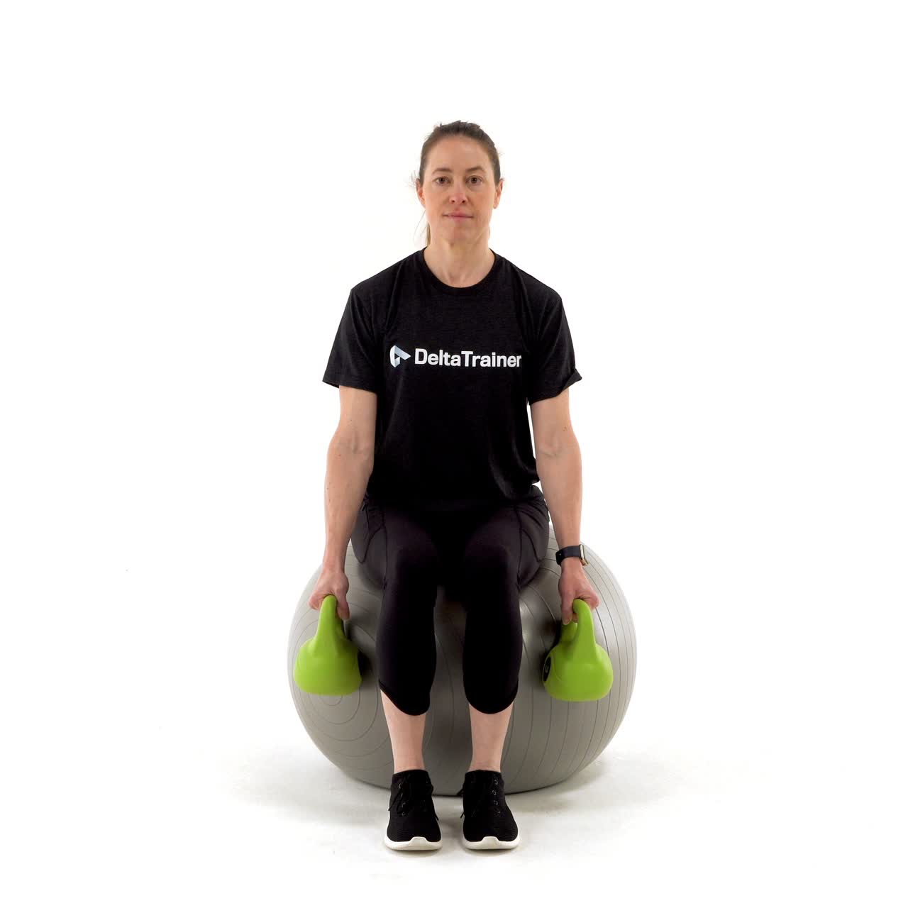 Yoga Ball Kettlebell Lateral Raise with trainwell