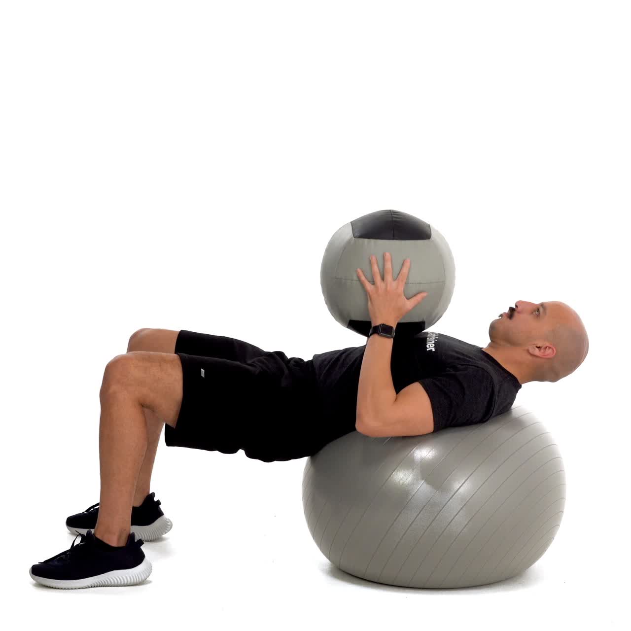 Yoga Ball Med Ball Bench Press with trainwell
