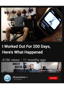 YouTube creator Wheezy Waiter worked out for 200 Days